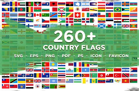 260 Flags Bundle Svg, Flag Png, World Flags Svg, Country Svg, Country ...