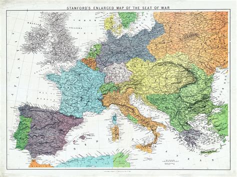 1870 Map of Europe - Etsy