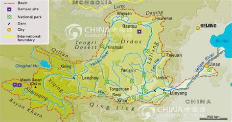 Yellow River Map, Huanghe Map, China Yellow River Maps