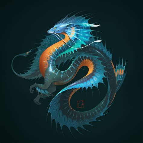 ArtStation - Blue water dragon, Alexandra GaudiBuendia Khitrova | Water ...