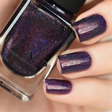 Gold Holographic Nails, Glam Nails, Eggplant Purple, Homecoming Nails ...