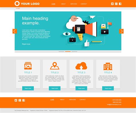 Services Website Layout 1 – Homepage | Design de aplicativos ...