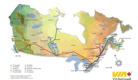 Canada rail map - Canada rail network map (Northern America - Americas)