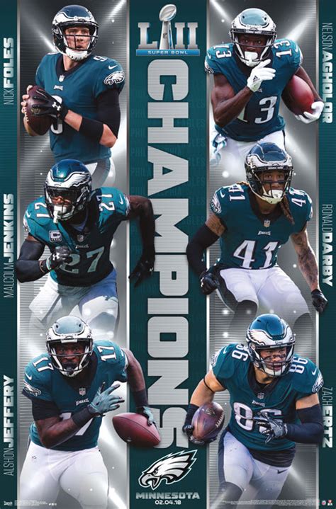 Philadelphia Eagles Super Bowl LII (2018) CHAMPIONS Official Poster ...