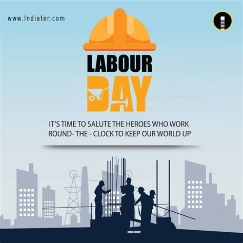 happy labour day with crane buildings illustration - Indiater