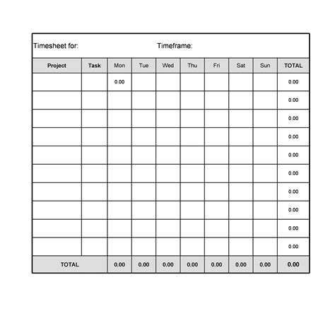 Time Card Template Printable - Printable Blank World