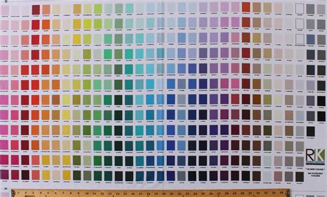 24.5" X 44" Panel Color Swatches Chart Rainbow Kona Cotton Fabric Panel ...