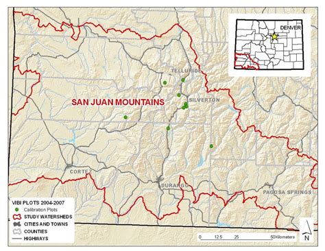 Plot locations in the San Juan Mountains. Only Phase 3 calibration ...