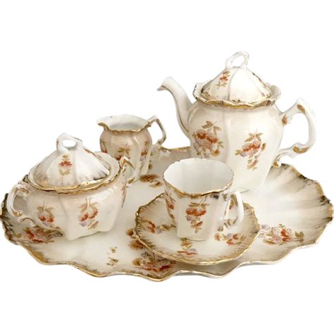 Antique fine porcelain tea set petit de jeurner Austria c. 1880s from ...