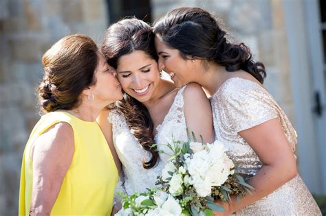 Bride with Mother & Sister on Wedding Day