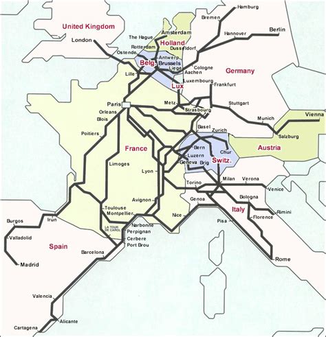 Map Of Europe With Train Routes