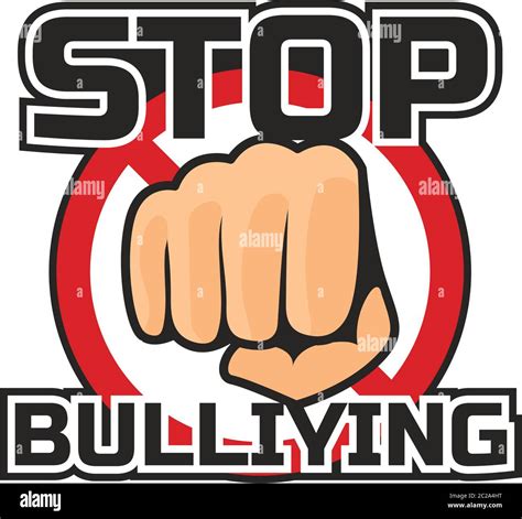 stop bullying, no bullying logo, vector illustration Stock Vector Image ...