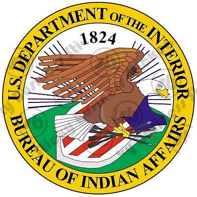 Bureau Of Indian Affairs Seal Sticker Round 3 inch Department of the ...