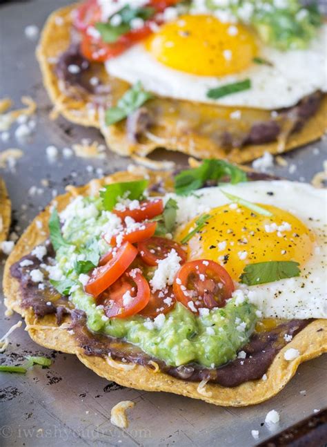 Huevos Rancheros Breakfast Tostadas with Avocado Salsa Verde | I Wash ...