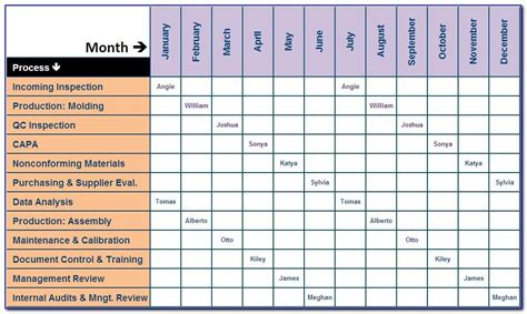 Iso 9001 Internal Audit Schedule Template | prosecution2012