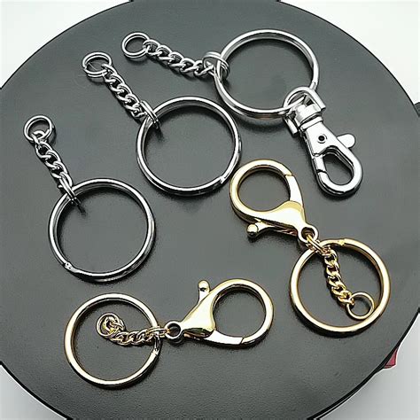 Diy Split Key Ring With Chain,Lystaii Nickel Plated Split Key Ring With ...