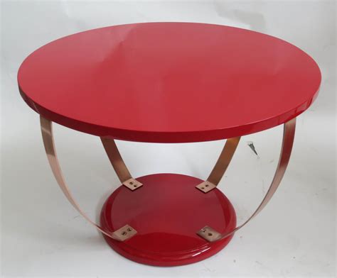 Red Lacquer American Art Deco Coffee Table | Modernism