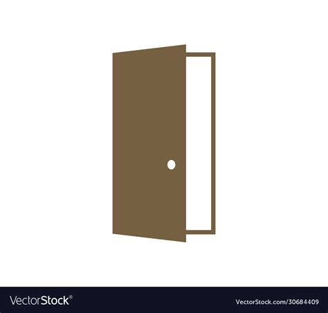 Open door icon in on white background Royalty Free Vector