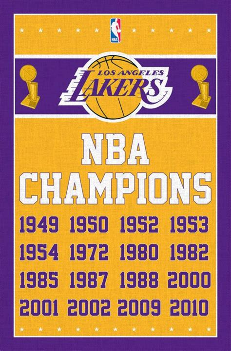 NBA Los Angeles LA Lakers World Champions Poster | Los angeles lakers ...