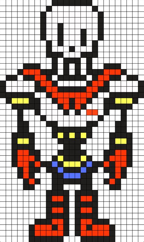 Undertale Papyrus Perler Bead Pattern | Bead Sprites | Characters Fuse ...