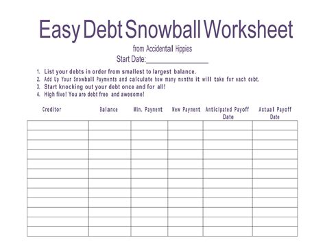 Dave Ramsey Debt Snowball Printable Forms