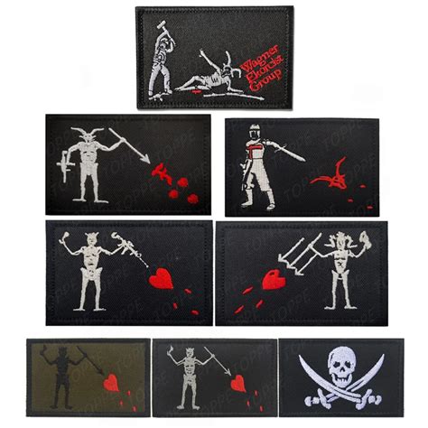 Black-Beard-Pirate-Flag-Patch-Edward-Teach-IR-Infrared-Reflective-Hook ...