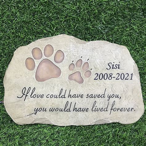 Personalized Pet Memorial Stones Dog Paw Prints Grave Markers - Etsy UK