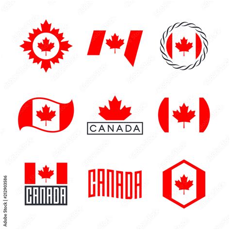 Canada flag, logo design graphics with the Canadian flag and red maple ...