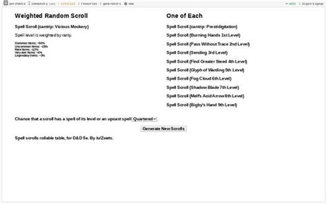 I made a random spell scroll generator, on perchance. Because a 9th ...