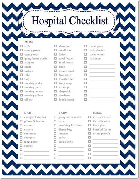 Hospital Checklist - New Baby | New baby products, New baby checklist ...