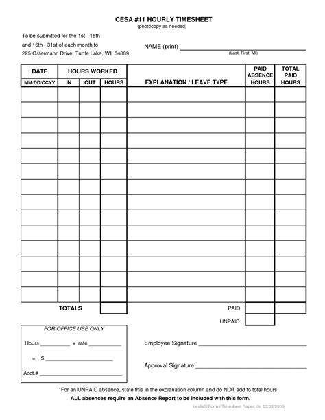 6 Best Images of Printable Hourly Time Sheets - Time Management Planner ...