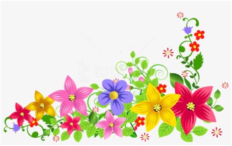 Free Png Download Transparent Floral Decoration Clipart - Horizontal ...