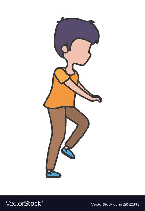 Young man walking character cartoon icon Vector Image