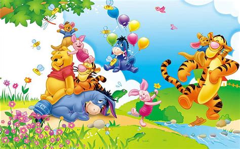 HD wallpaper: Winnie-The-Pooh-Eeyore-Piglet-Tigger-and Kanga-Cartoon ...