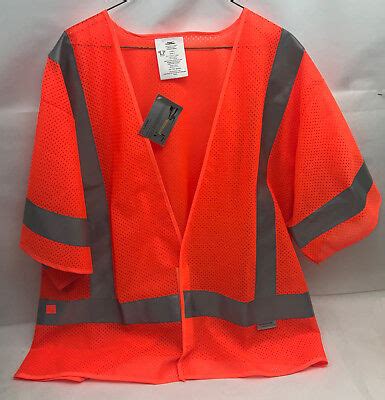 Condor High Visibility Orange Reflective Stripe Safety Vest M Class 3 ...