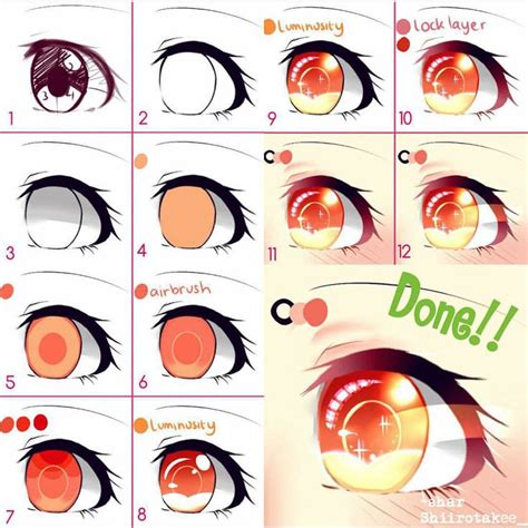 Eye coloring tutorial by Shiirotakee | Anime eye drawing, Anime ...