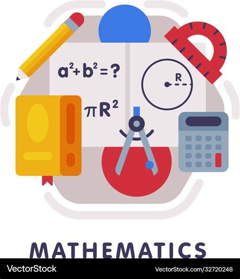 Mathematics school subject icon education Vector Image