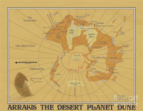 Map of Arrakis Mixed Media by Kultur Arts Studios - Fine Art America