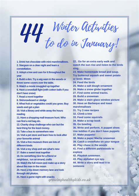 44 Winter Activities To Do In January.winter activites for kids ...