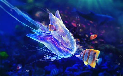 fantasy Art, Bubbles, Fish, Adam Spizak, Digital Art, Sea, Underwater ...