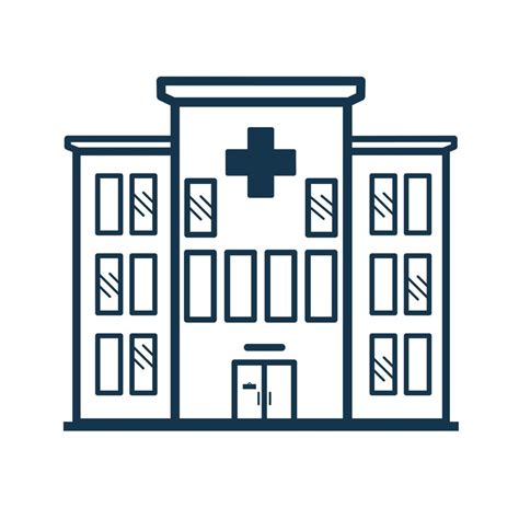 hospital building icon. hospital design sign. flat vector on a white ...