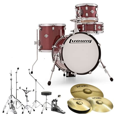 DISC Ludwig Breakbeats Questlove Drum Kit Bundle, Wine Red Sparkle at ...