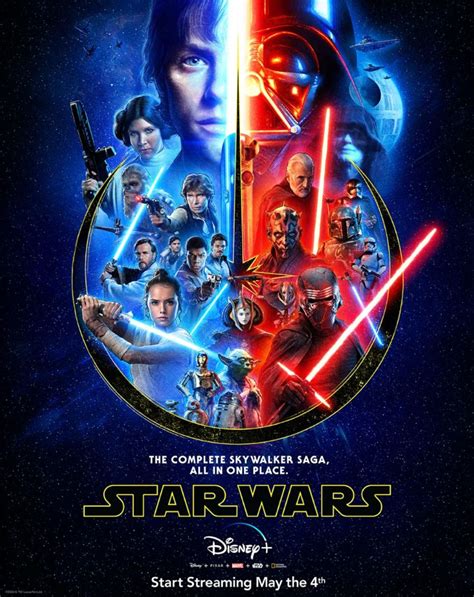 Four Decades Come Together in New Star Wars Saga Poster for Disney Plus ...