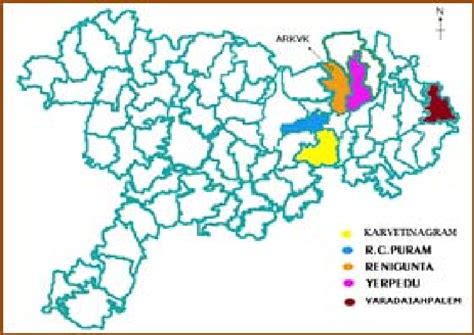 Chittoor district map showing mandals where study was done cultivation ...