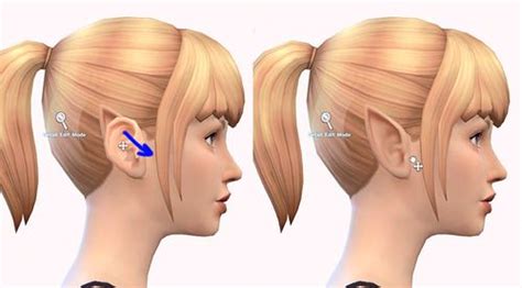 three different views of a woman's head with ear piercings