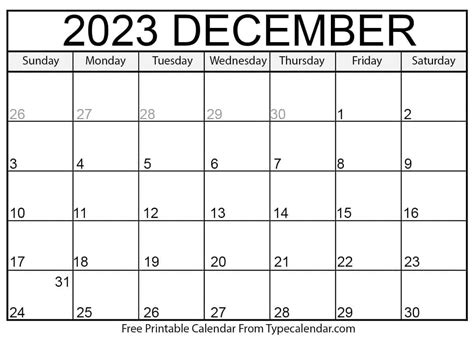 Free Printable December 2023 Calendars - Download