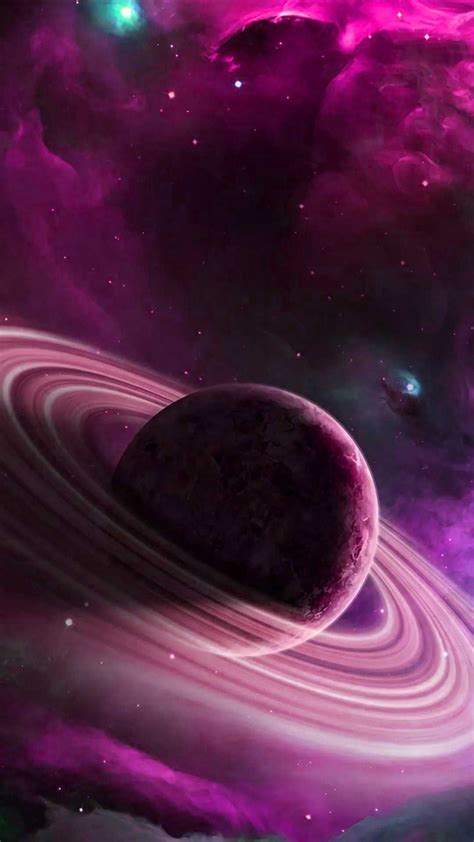 Download Free Saturn Wallpaper. Discover more Galaxy, Planet, Purple ...