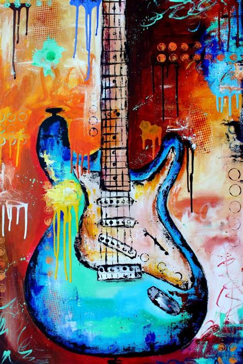 Free Shipping Original Made to Order Guitar Painting Abstract - Etsy ...