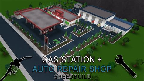 Roblox Bloxburg | Gas Station + Auto Repair Shop Speedbuild - YouTube