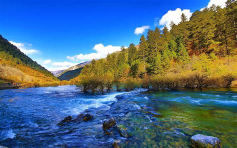 Jiuzhai Valley National Park (jiuzhaigou) China Mountain Clear Water ...